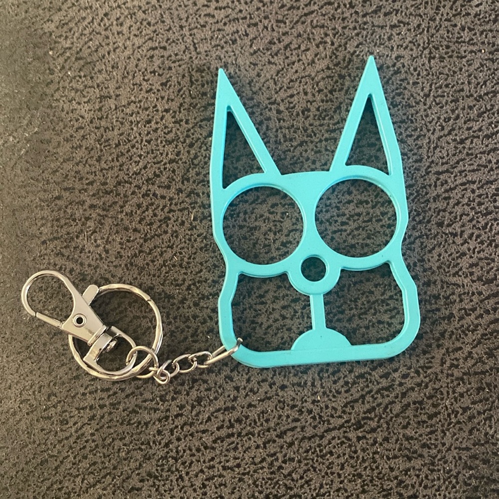 *NIP cyan cat keychain
